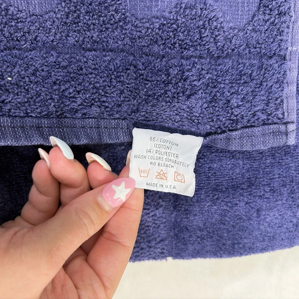 Vintage Cannon Royal Family Teddy Bear Bath Towel in Navy Blue, Very Clean Chrty